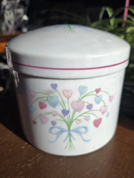 ​🎀 Vintage 1987 FTD Pastel Blue Bow Porcelain Canister 🎀 Coquette Preppy - Picture 2 of 11